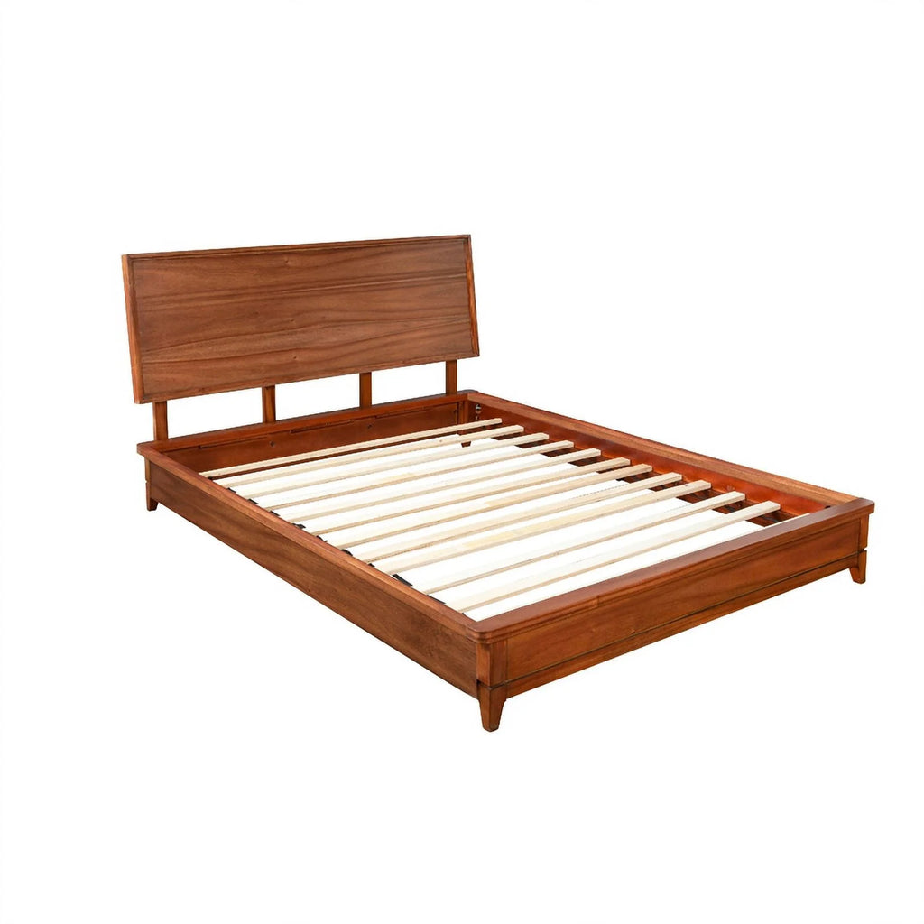 King Platform Bed with Sleigh Panel Headboard E643