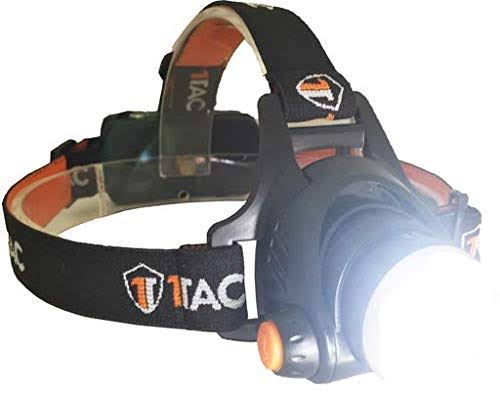Tactical Headlamp Flashlight with Real Cree XM-L2 LED, 1200 Lumens, Rechargeable, Waterproof D75755