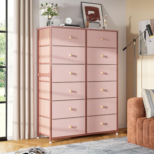 12 Drawer Tall Dresser with Wooden Tabletop F540005