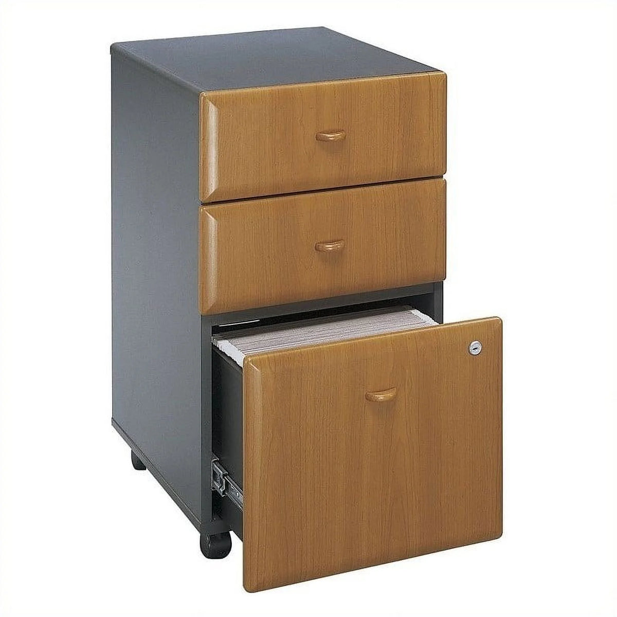 3 Drawer Wood Mobile Filing Cabinet Set of 2 M6927