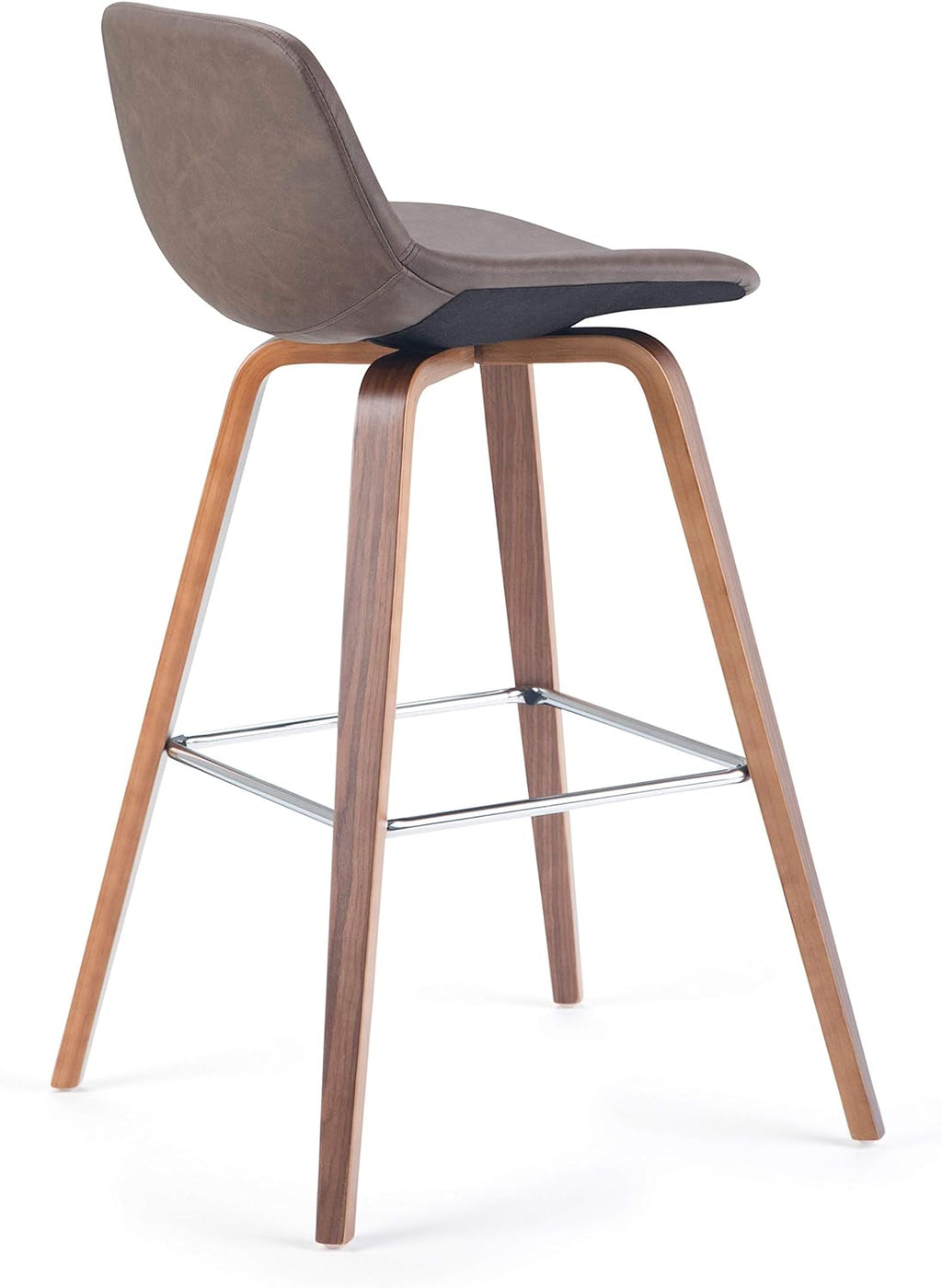 Distressed Chocolate Brown Vegan Faux Leather Bentwood Counter Height Stool Set Of 2 K650