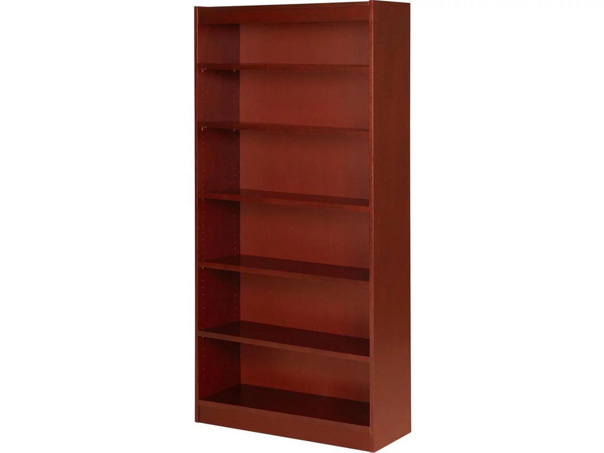 Six Shelf Wood Veneer Cherry Panel Bookcase S885374
