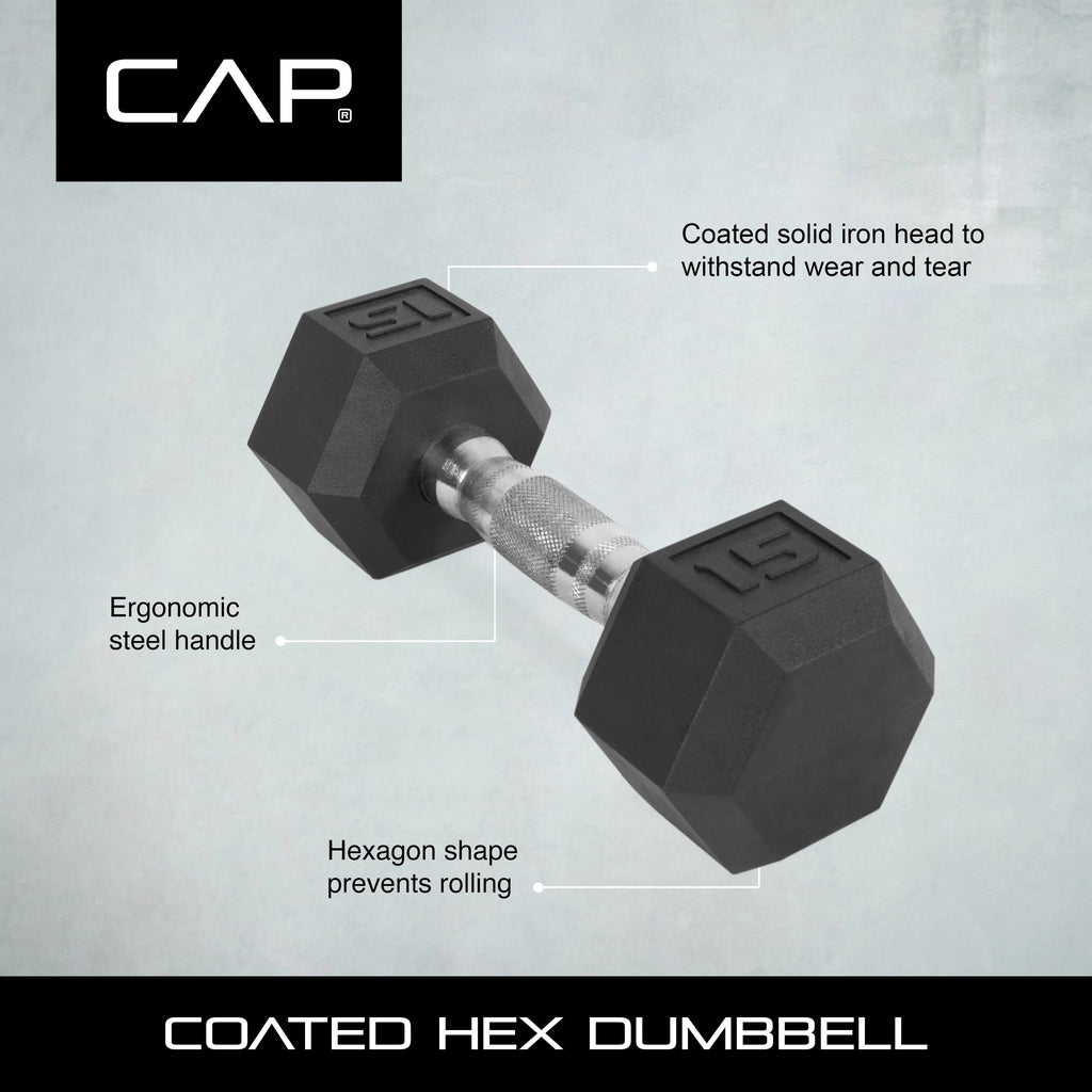 30 lbs Coated Hex Dumbbell O976