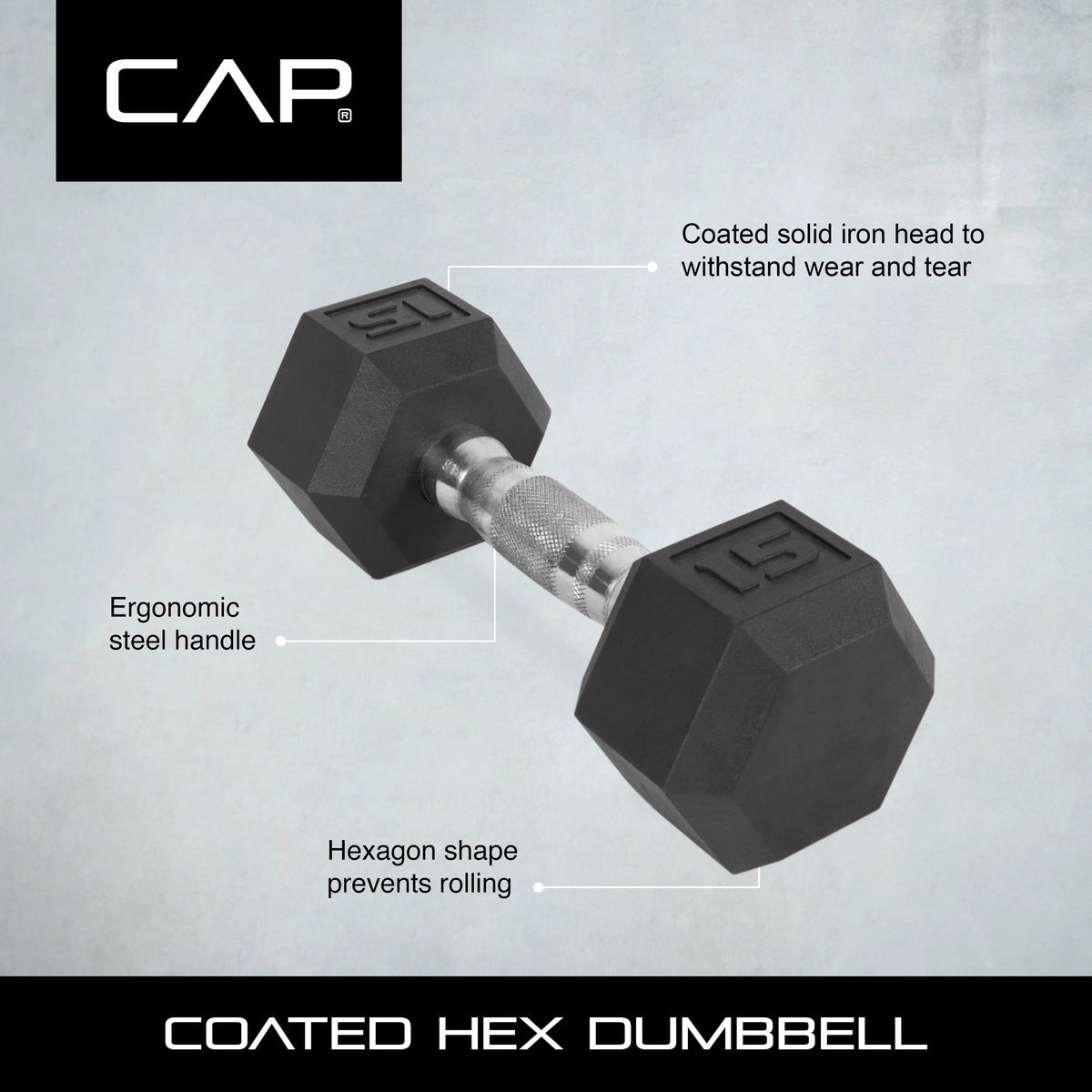 30 lbs Coated Hex Dumbbell O976