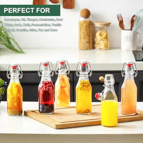 8 Pack 8.5oz Flip Top Glass Bottles Y907