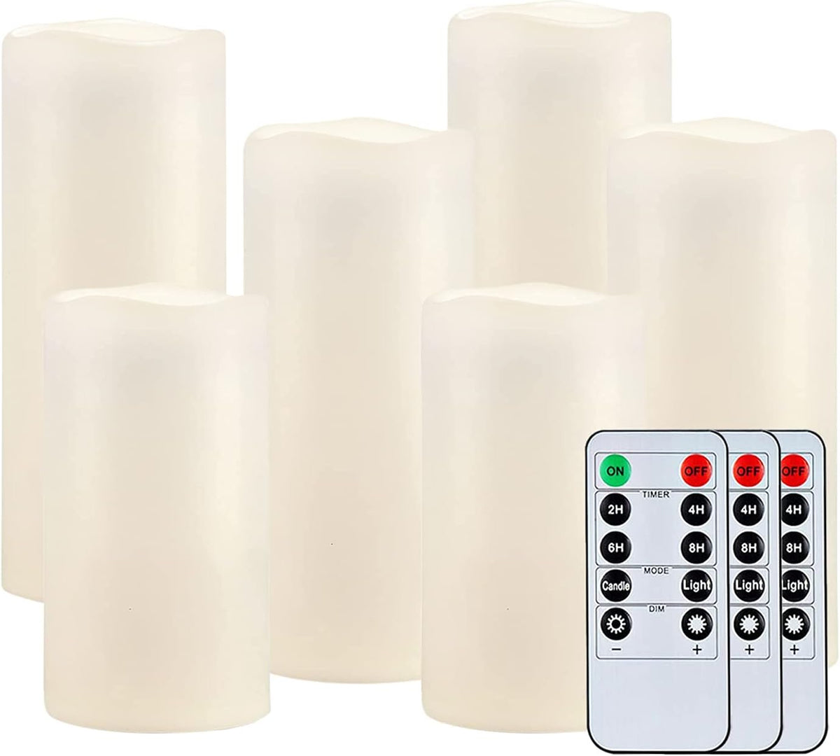 4 x Waterproof Flameless LED Pillar Candles, Set of 6 F563
