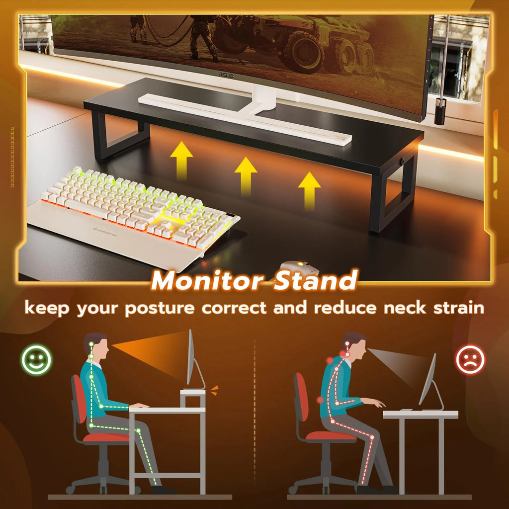 Black Reversible L-Shaped Computer Desk with Hutch and Drawers P388389