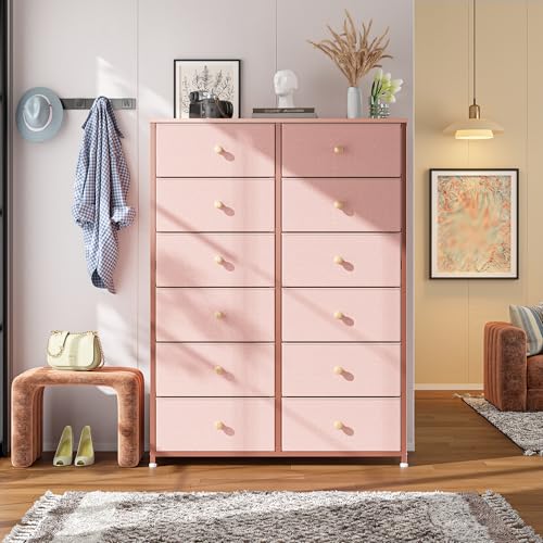 12 Drawer Tall Dresser with Wooden Tabletop F540005