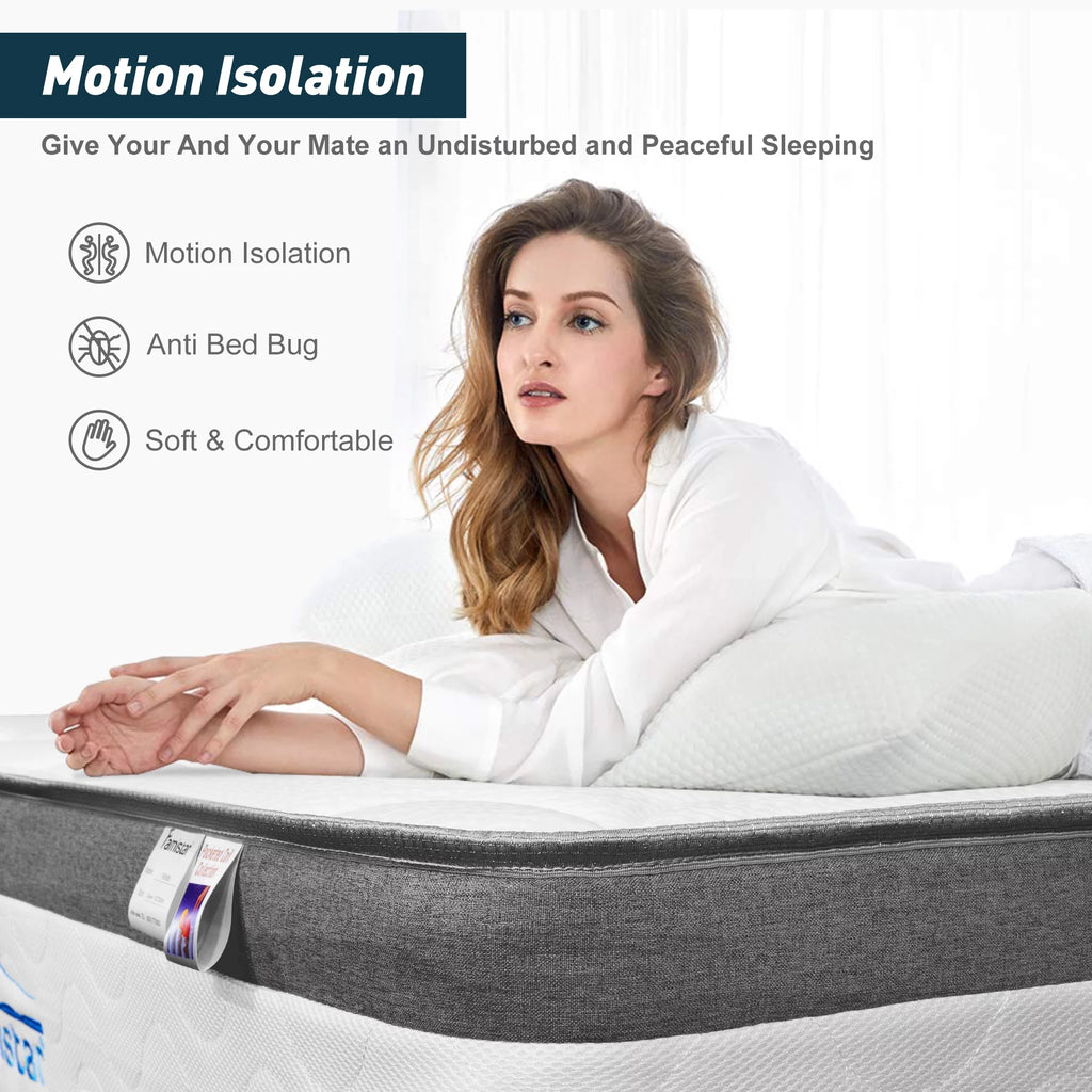 Queen Size 13 Inch Memory Foam Innerspring Hybrid Mattress K492