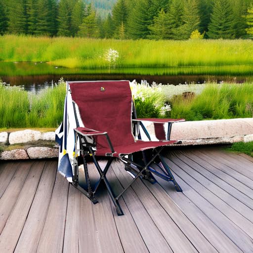 Portable Folding Rocking Camping Chair with Drink Holder J376381
