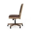 Dark Brown Faux Leather Swivel Office Chair B436