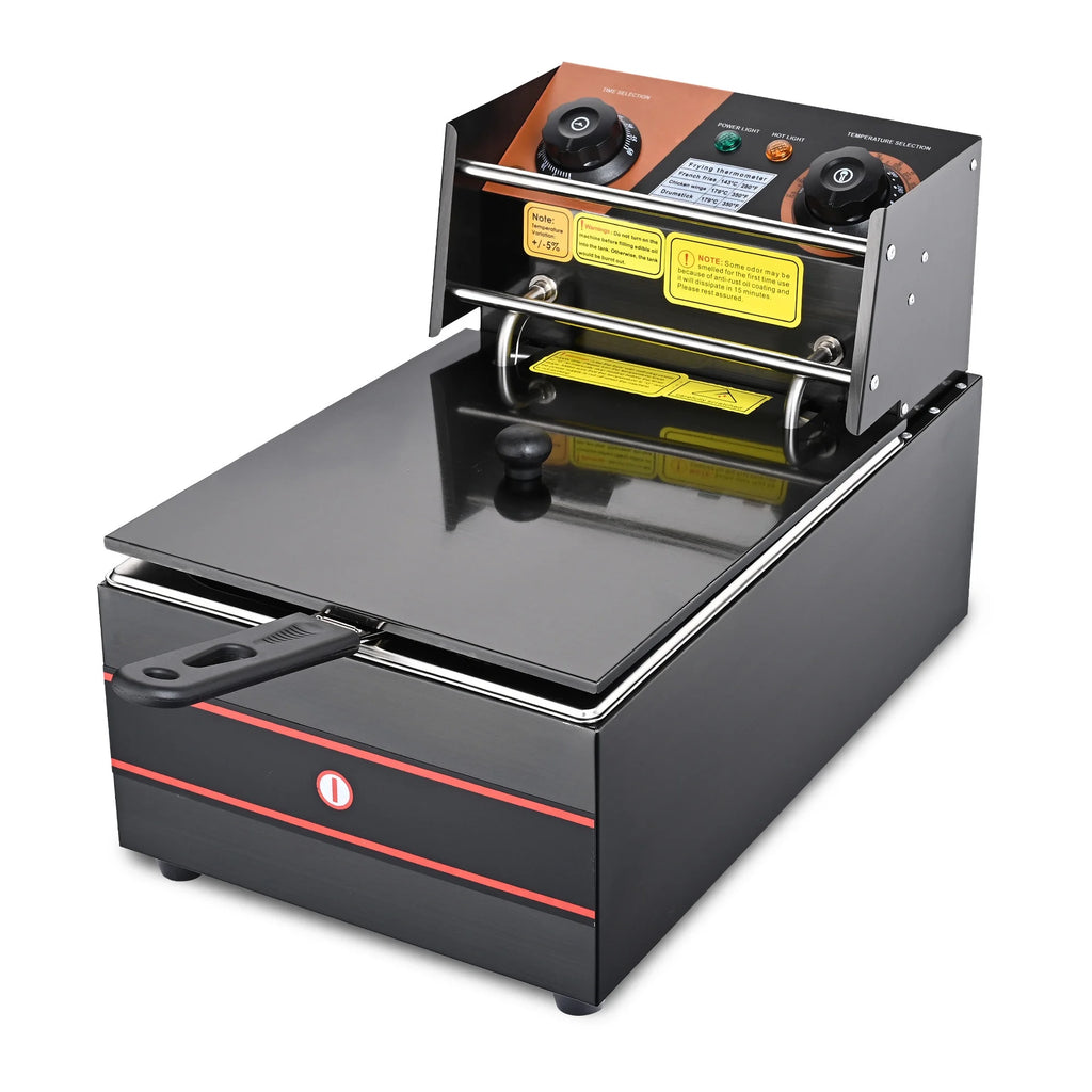 Commercial Electric Stainless Steel Deep Fryer with Basket & Lid B586