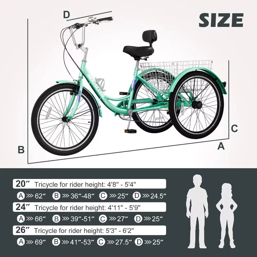 20 Adult Tricycle 7 Speed with Large Basket M518750