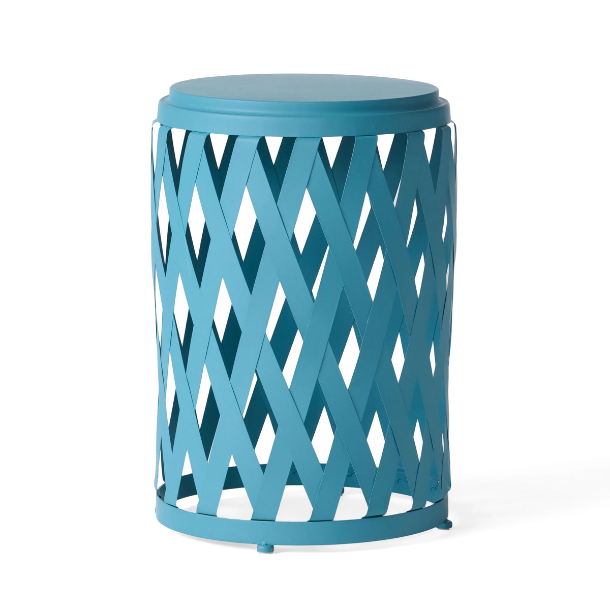 Matte Blue Iron Side Tables Set of 2 B107053