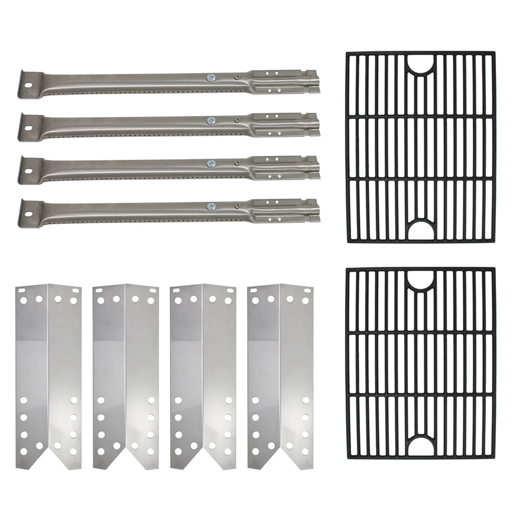 4 BBQ Gas Grill Tube Burner Replacement Parts with 2 Cooking Grates R20239
