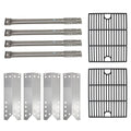 4 BBQ Gas Grill Tube Burner Replacement Parts with 2 Cooking Grates R20239