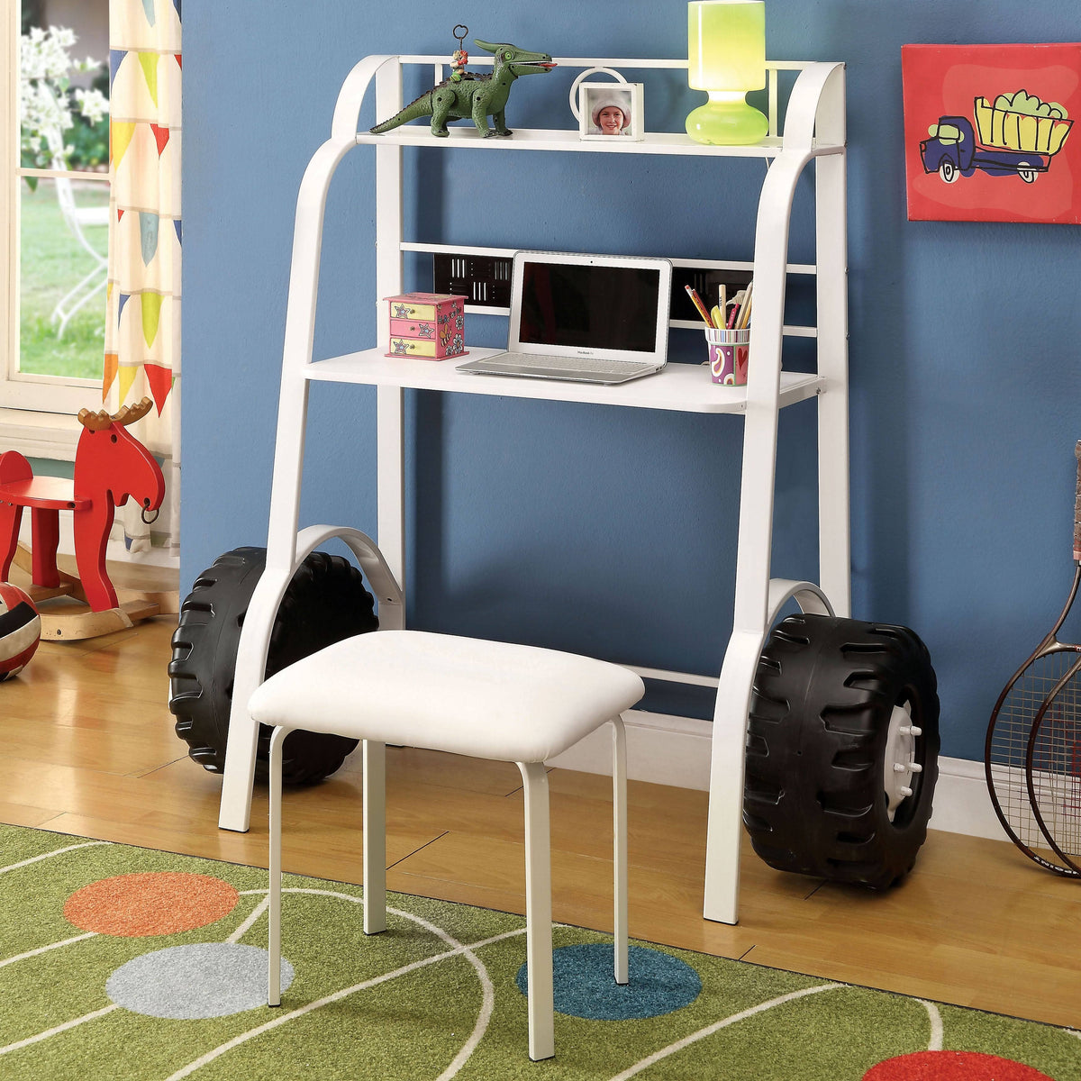 White Metal Writing Desk W6937