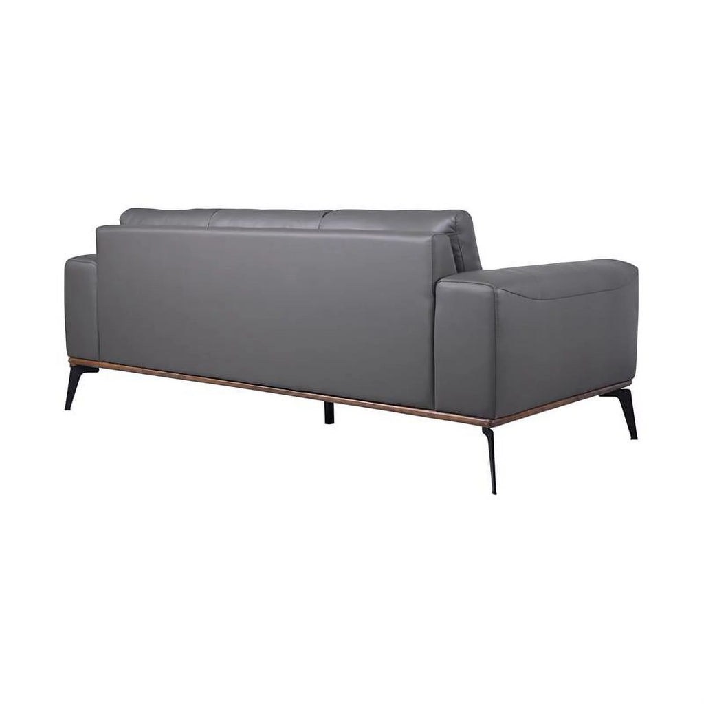 Gray Top Grain Leather Sofa Y5573