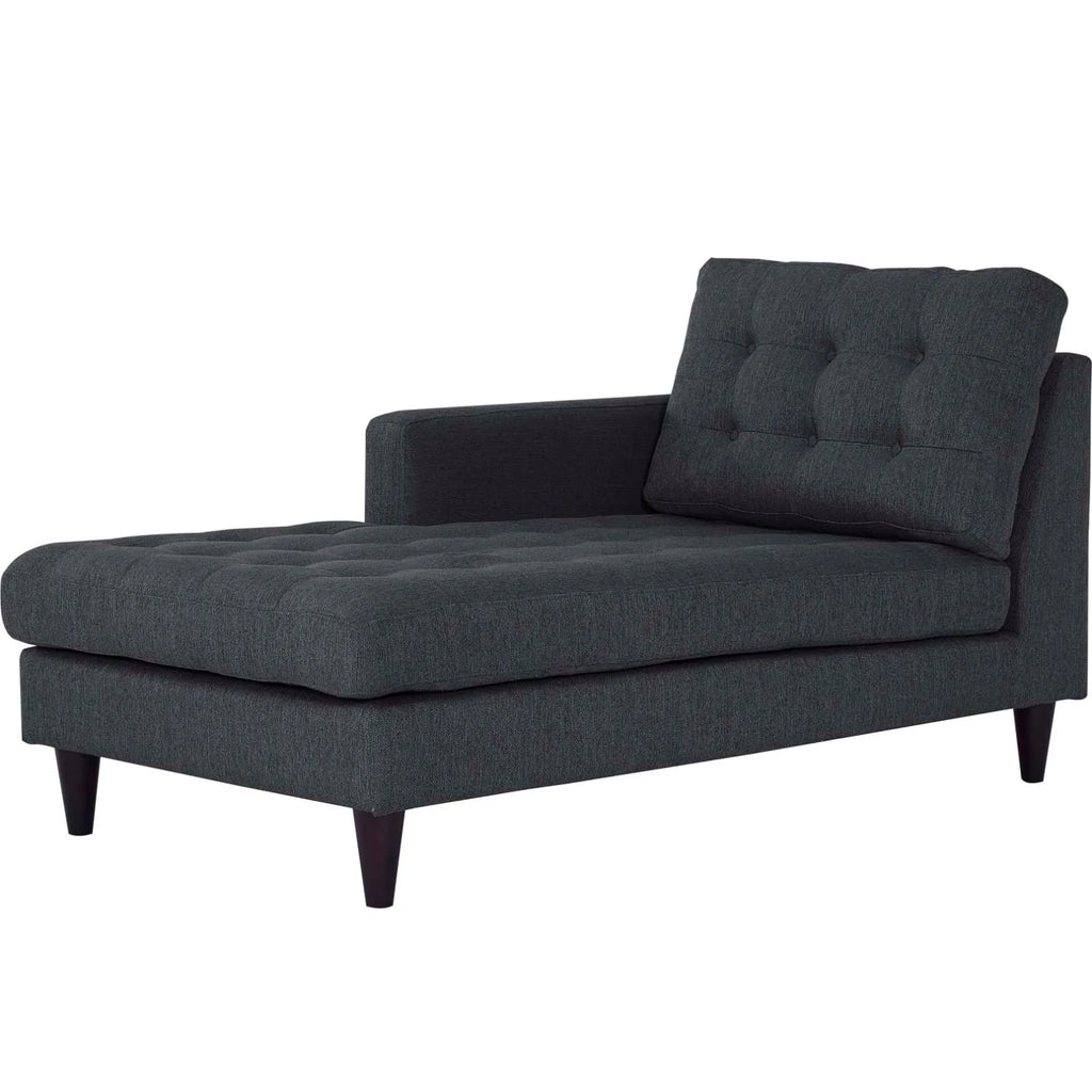Grey Fabric Left Arm Chaise Lounge Chair R4043