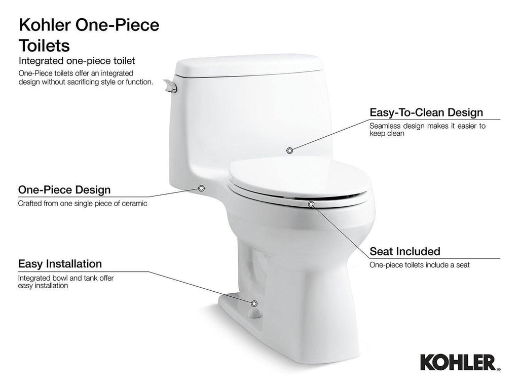 White One-Piece Elongated Comfort Height Toilet H9381
