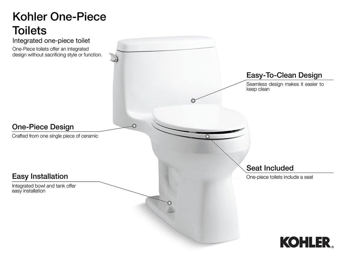 White One-Piece Elongated Comfort Height Toilet H9381