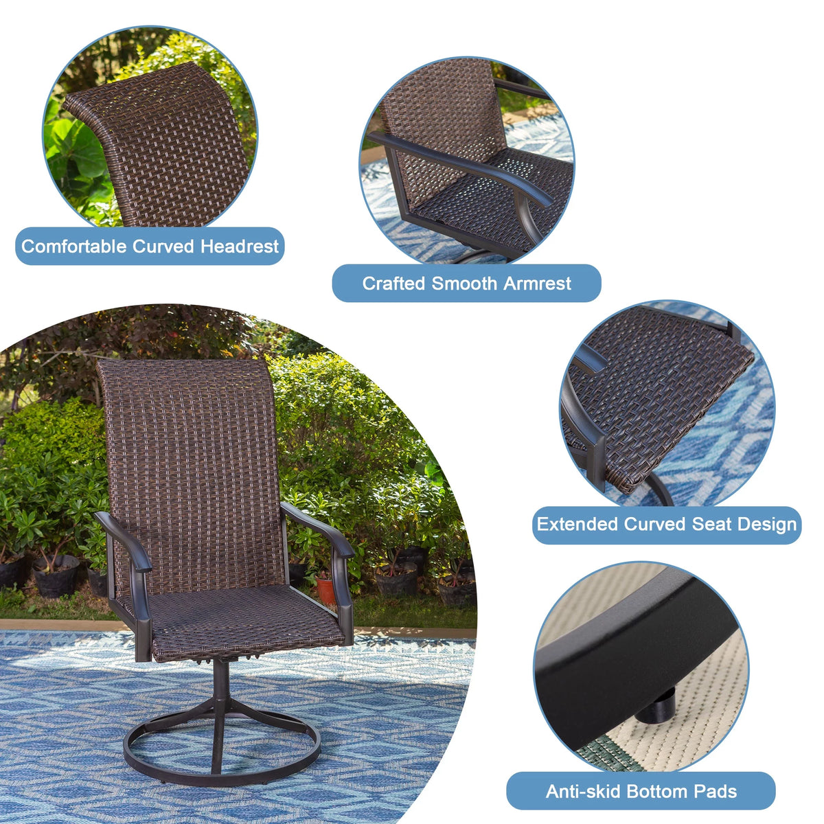 7 Pieces Wicker Rattan Patio Dining Set Z267