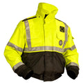 Fluorescent Yellow Green Black High Vis Flotation Bomber Jacket XL D1095