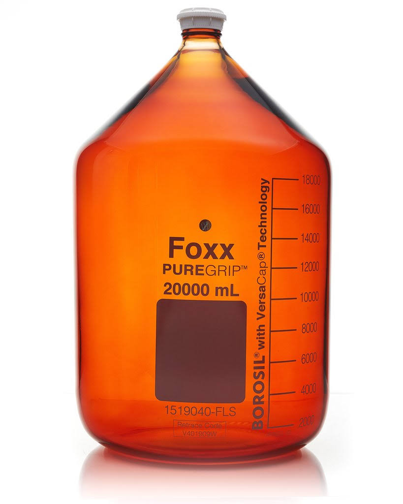 Amber Glass Media Storage Bottles with GL45 VersaCap A7309