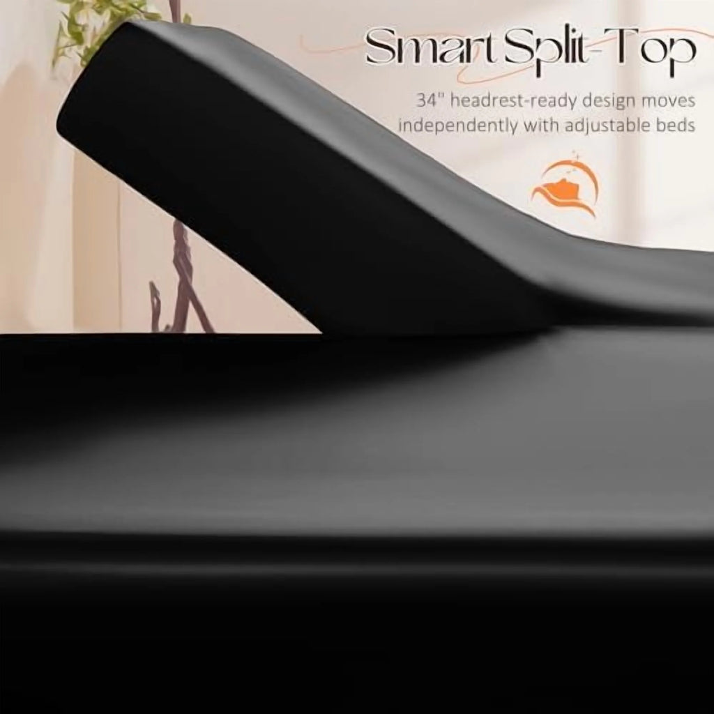4Pcs Half Split Flex Head King Sheets Set with 14-16 Inch Deep Pockets Q919966