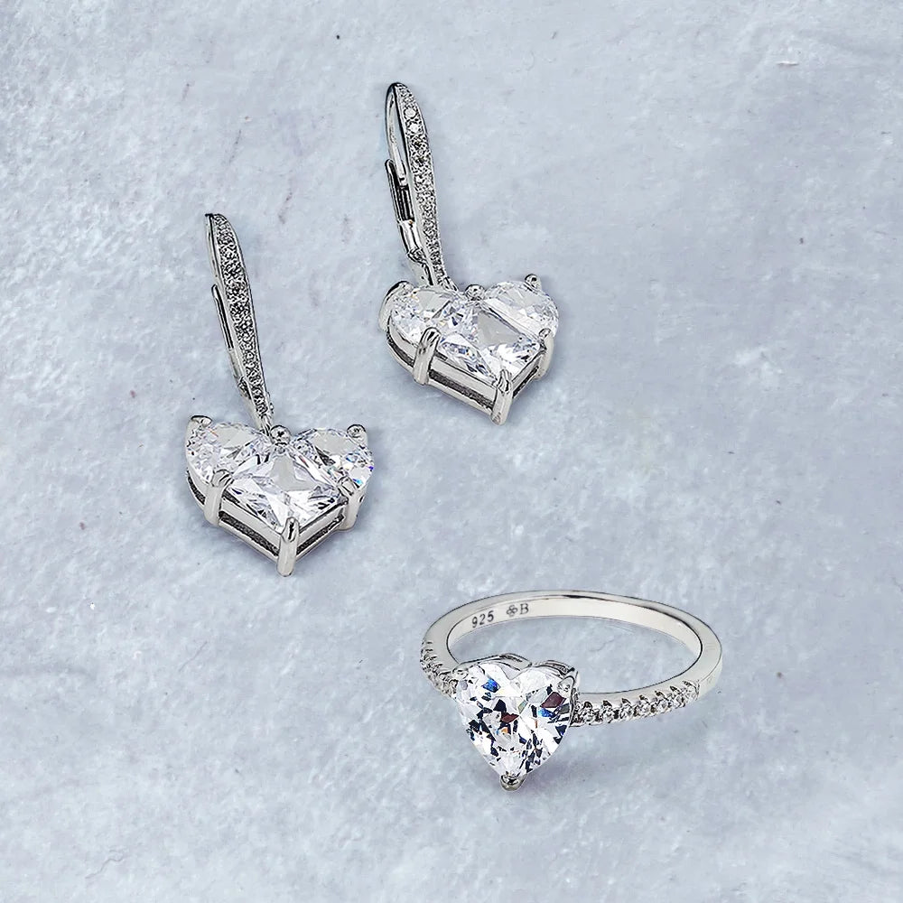 2.5CT Heart Solitaire CZ Engagement Ring .925 Sterling Silver Ring A96115