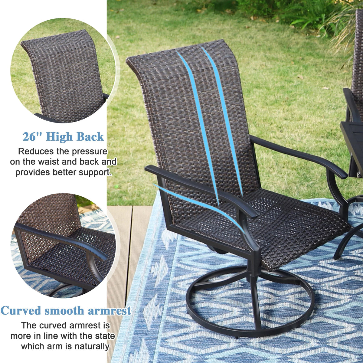 7 Pieces Wicker Rattan Patio Dining Set Z267